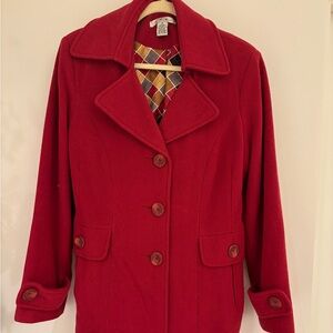 CAbi Women's Red Pea Coat